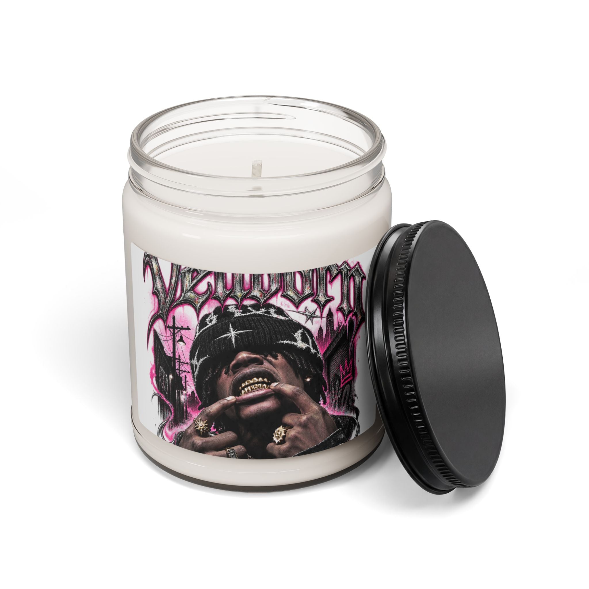 Soy Candle — Urban Graffiti Rapper Design (9 oz Scented Jar)