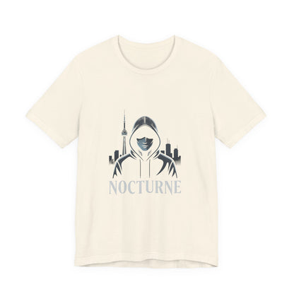 Nocturne Hoodie Graphic Tee — Night City Streetwear T‑Shirt