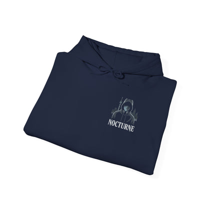Nocturne Astronaut Hoodie — Minimal Space Graphic Hooded Sweatshirt