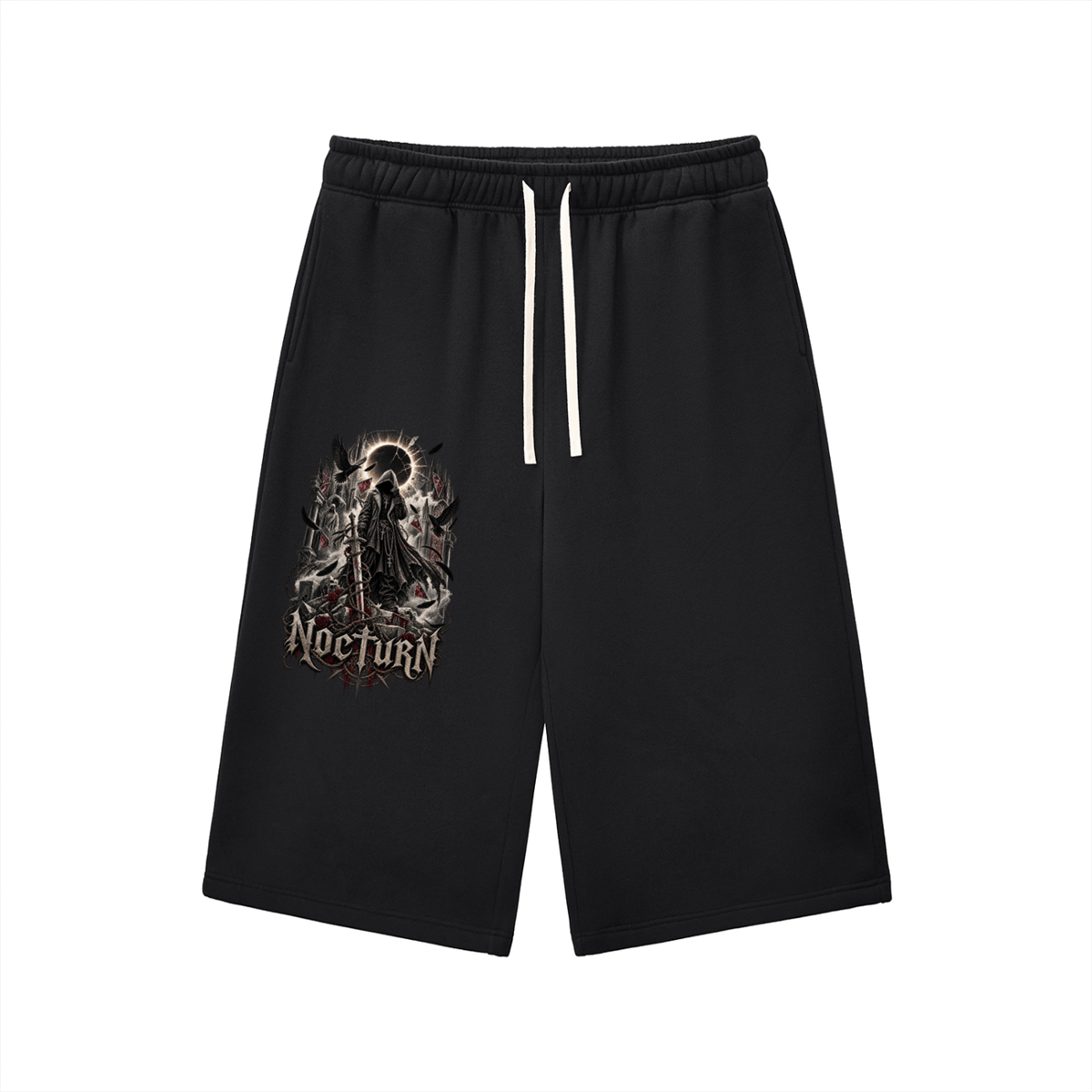 Relaxed Drawstring Three-quarter Sweatpants
