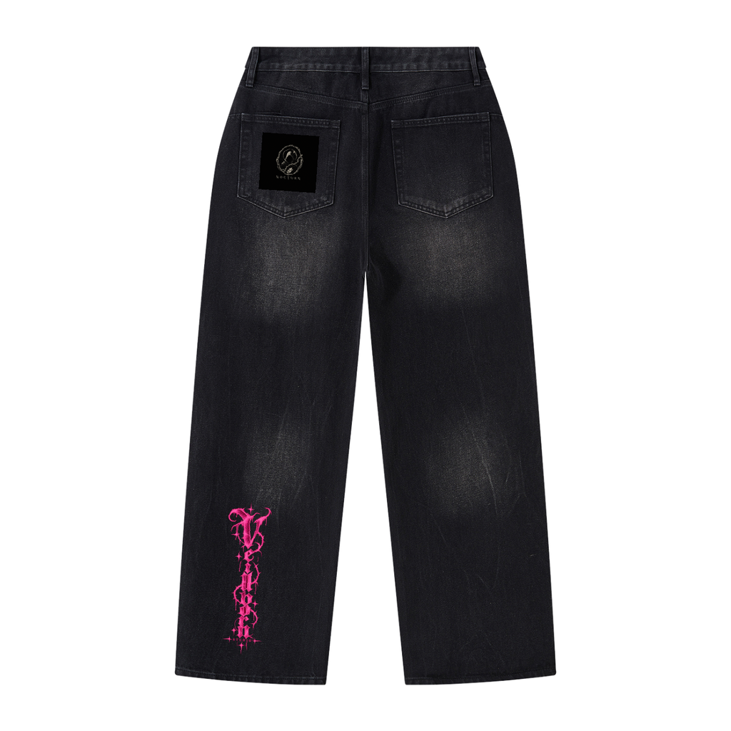 Men's Vintage Wash Wide Leg Jeans