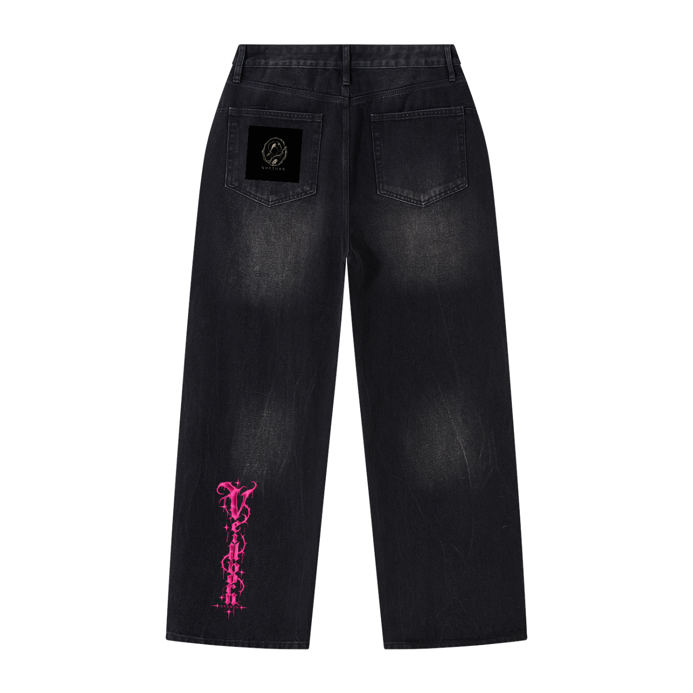 Men's Vintage Wash Wide Leg Jeans