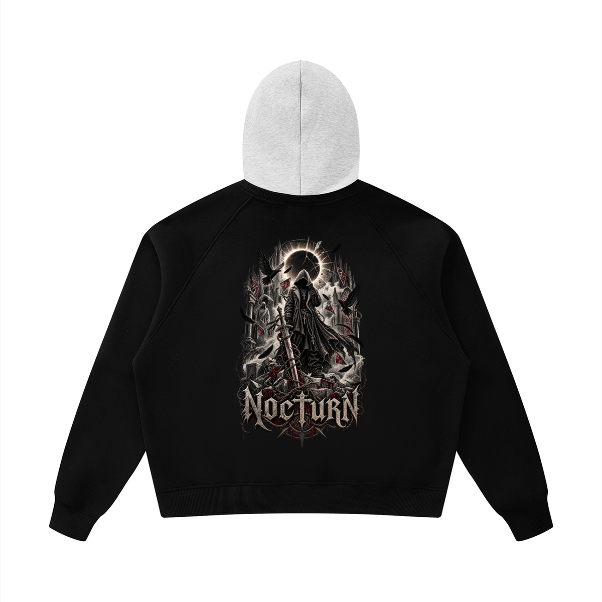Unisex Fleece Raglan Color Block Hoodie
