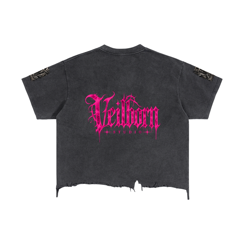 Vintage Wash Boxy Distressed Hem T-Shirt