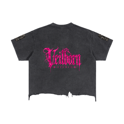 Vintage Wash Boxy Distressed Hem T-Shirt