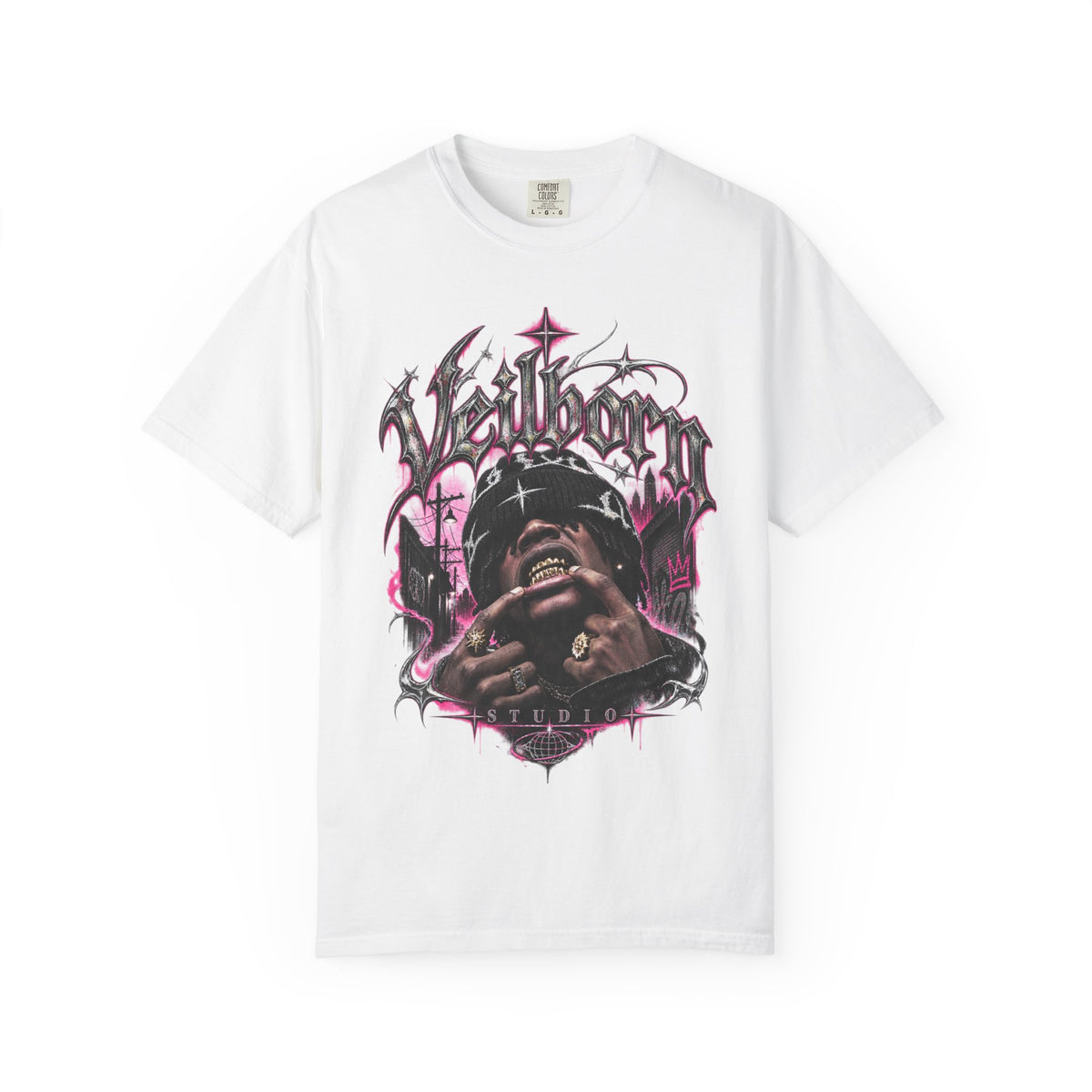 Veilborn Studio Graphic T-Shirt — Gothic Rap Portrait Tee