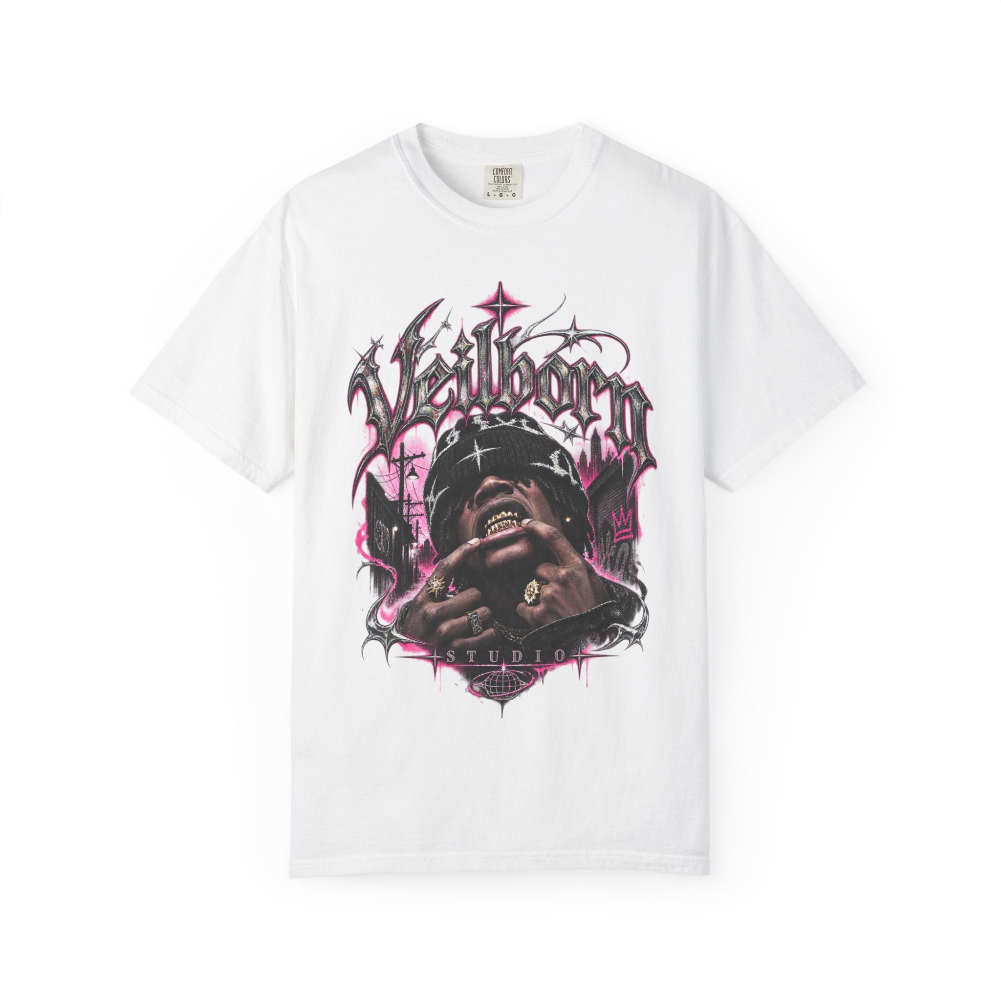 Veilborn Studio Graphic T-Shirt — Gothic Rap Portrait Tee
