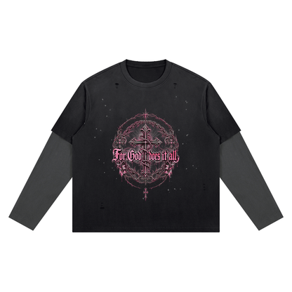 Unisex Vintage Wash Distressed Layer T-Shirt