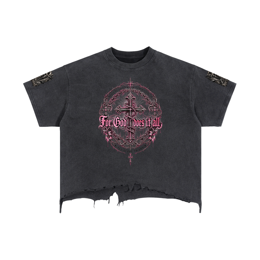 Vintage Wash Boxy Distressed Hem T-Shirt