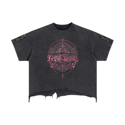 Vintage Wash Boxy Distressed Hem T-Shirt