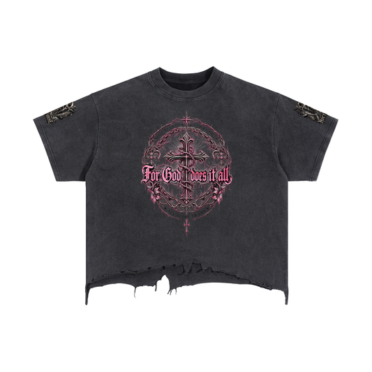 Vintage Wash Boxy Distressed Hem T-Shirt