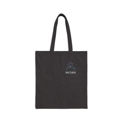 Canvas Tote Bag — Minimal Botanical Skull Illustration "Nocturne"