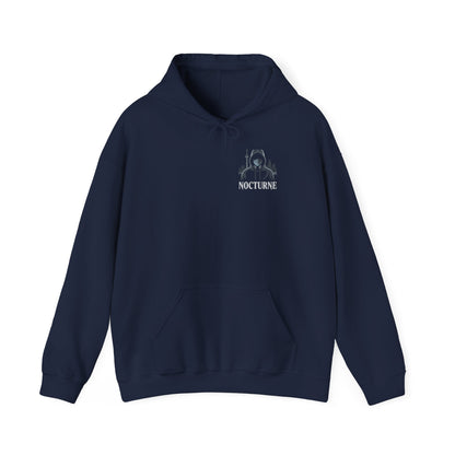 Nocturne Astronaut Hoodie — Minimal Space Graphic Hooded Sweatshirt