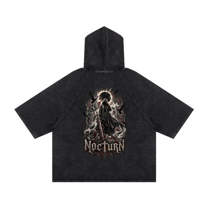 Snow Washed Hooded Boxy T-Shirt