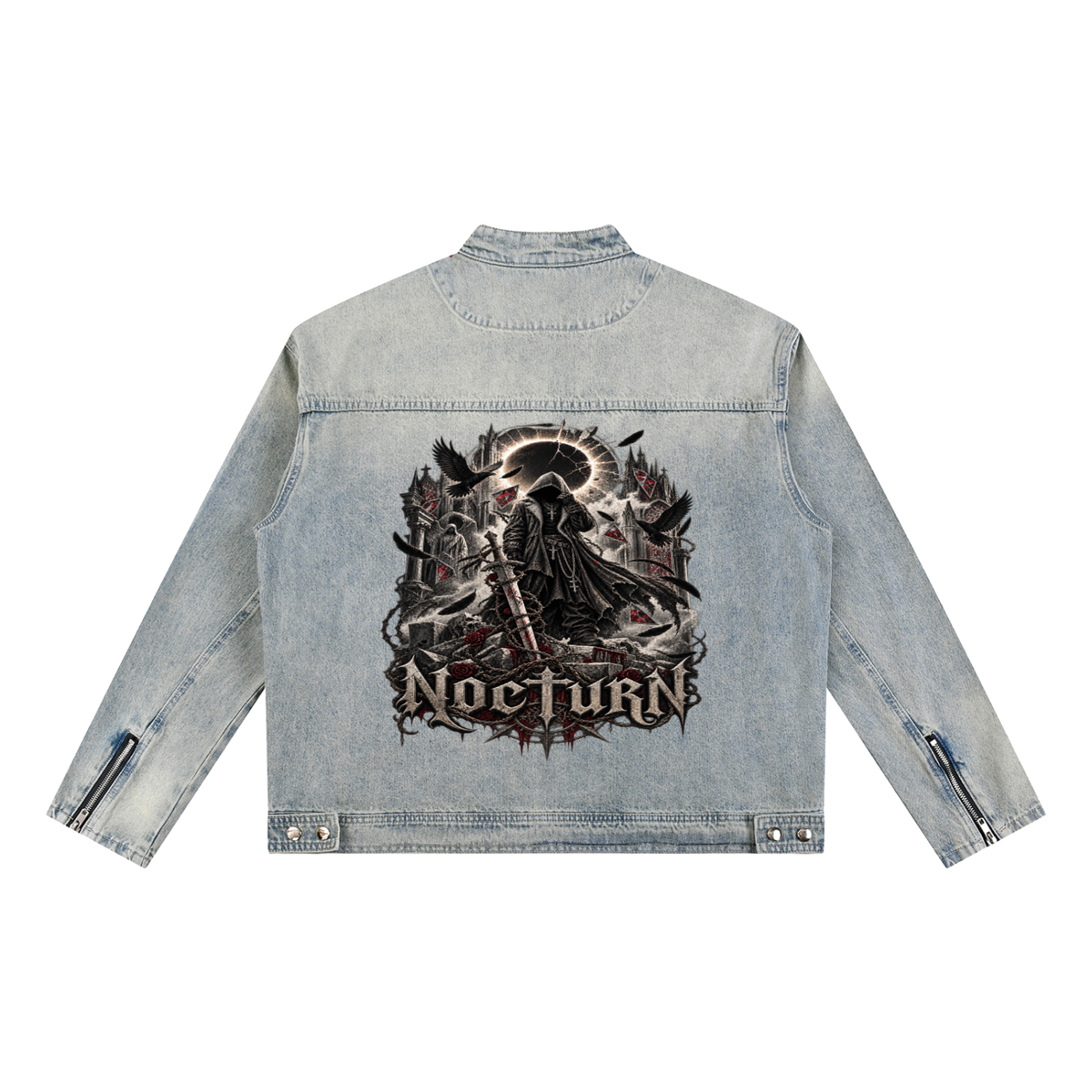 Vintage Wash Zip Denim Jacket